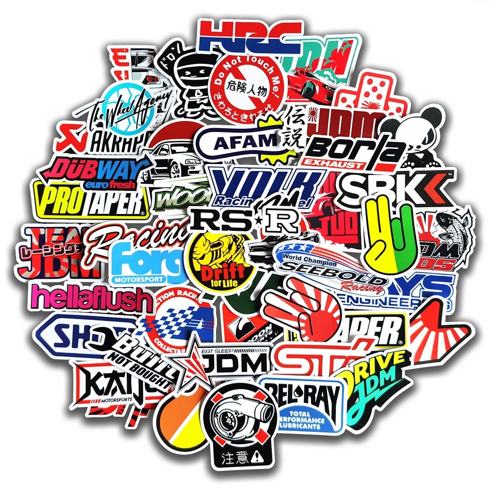 10/50/100pcs Cool Car Styling JDM Stickers