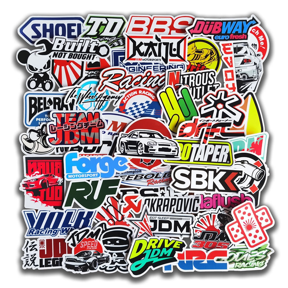 10/50/100pcs Cool Car Styling JDM Stickers