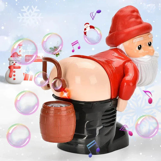 Funny Santa Claus bubble modeling of the fart fart